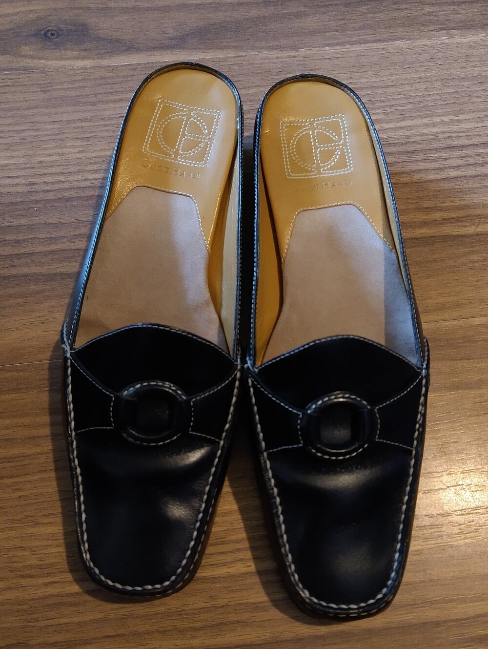 Retro/Vintage Cole Haan & Nike Air Slip On Black Loafers Sz 8B